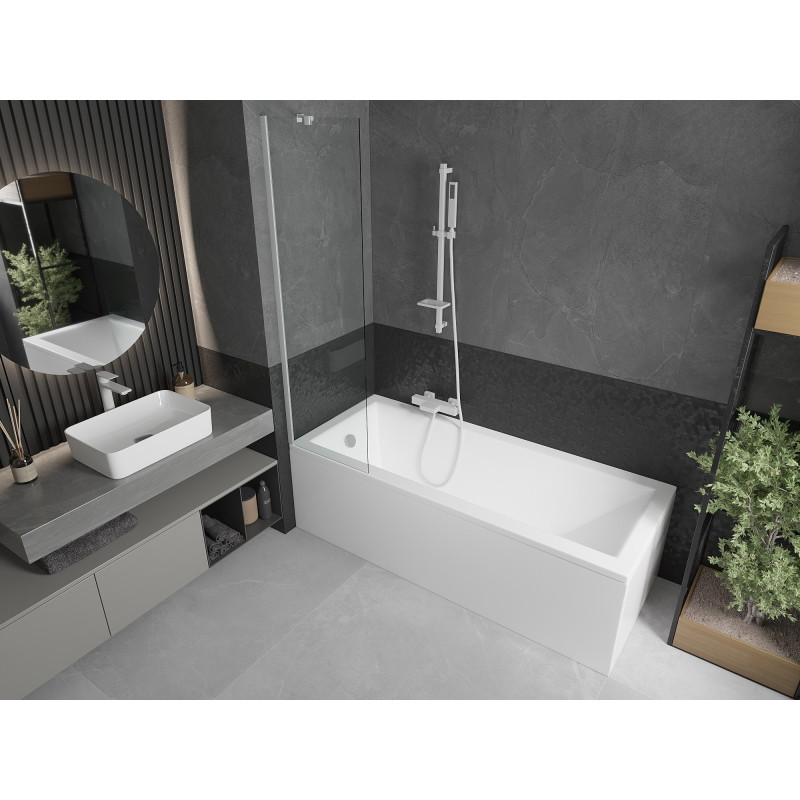 Mexen Next 1-wing bathtub screen 50 x 150 cm, transparent, white - 895-050-000-00-00-20