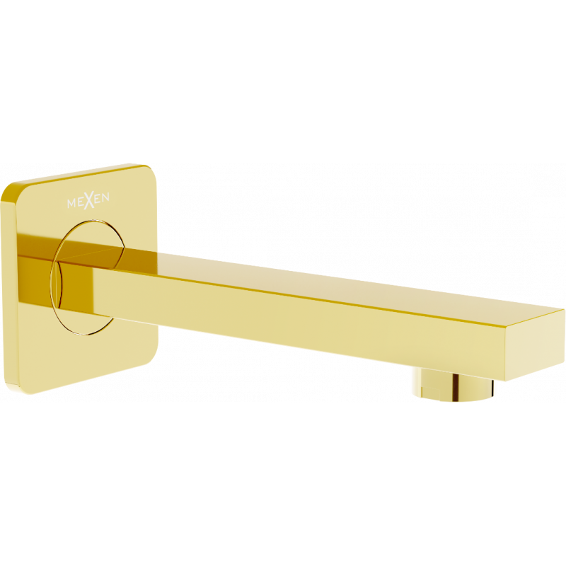 Mexen Cube wall-mounted bathtub spout, gold - 79370-50