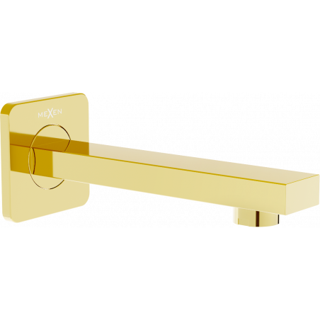 Mexen Cube wall-mounted bathtub spout, gold - 79370-50