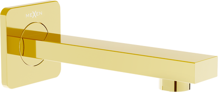 Mexen Cube bathtub wall spout, Gold - 79370-50