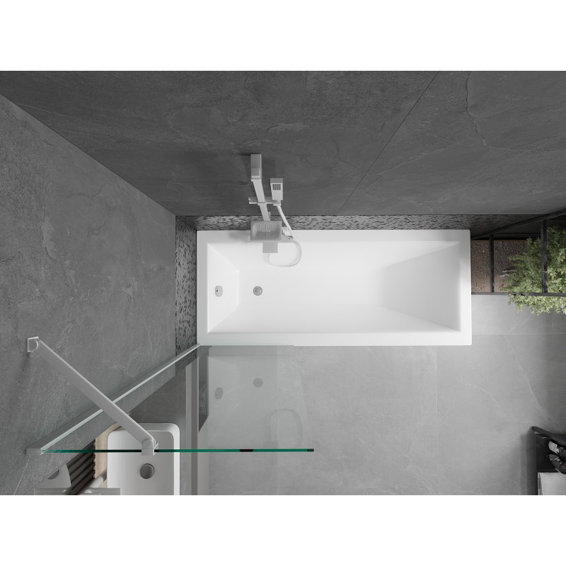 Mexen Next 1-panel bathtub screen 60 x 150 cm, transparent, white - 895-060-000-00-00-20