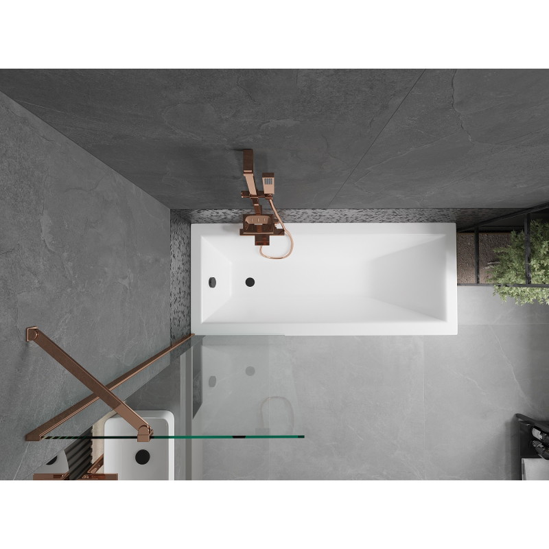 Mexen Next 1-wing bathtub screen 60 x 150 cm, transparent, pink gold - 895-060-000-00-00-60