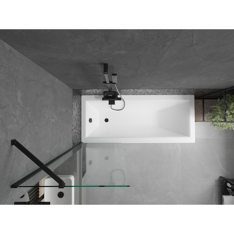 Mexen Next 1-wing bathtub screen 60 x 150 cm, transparent, black - 895-060-000-00-00-70