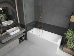 Mexen Next 1-wing bathtub screen 70 x 150 cm, transparent, Gold - 895-070-000-00-00-50