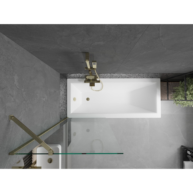 Mexen Next 1-panel bathtub screen 70 x 150 cm, transparent, gold - 895-070-000-00-00-50