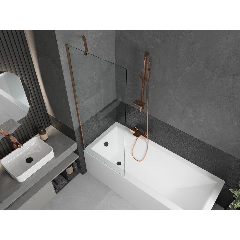 Mexen Next 1-panel shower screen 70 x 150 cm, transparent, rose gold - 895-070-000-00-00-60
