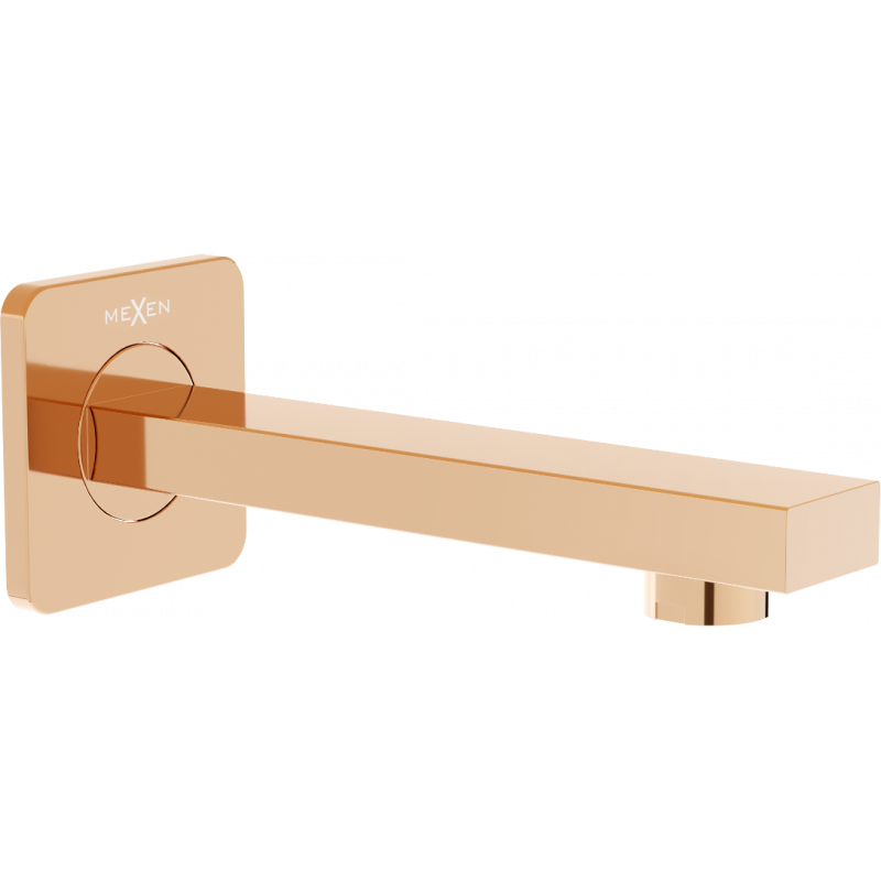 Mexen Cube wall-mounted bathtub spout, rose gold - 79370-60