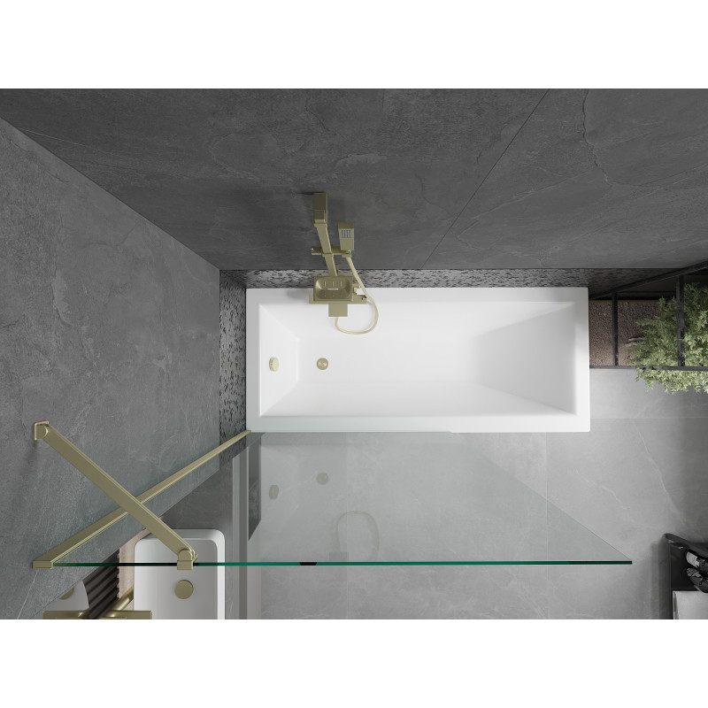 Mexen Next 1-panel bathtub screen 100 x 150 cm, transparent, gold - 895-100-000-00-00-50