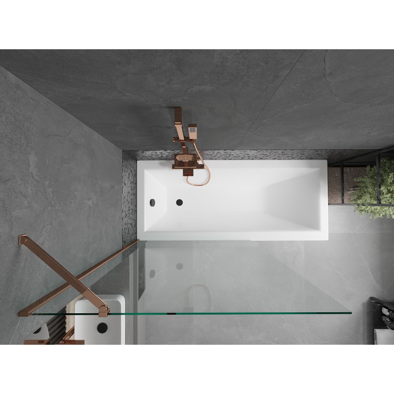 Mexen Next 1-wing bathtub screen 100 x 150 cm, transparent, pink gold - 895-100-000-00-00-60