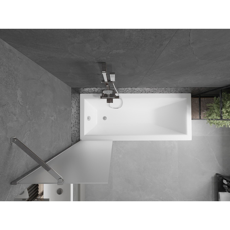 Mexen Next 1-Panel Bathtub Screen 50 x 150 cm, Frosted, Chrome - 895-050-000-00-30-01