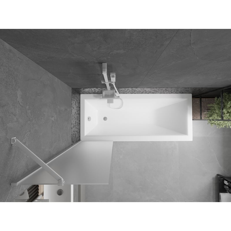 Mexen Next bathtub screen 1-wing 50 x 150 cm, frost, white - 895-050-000-00-30-20