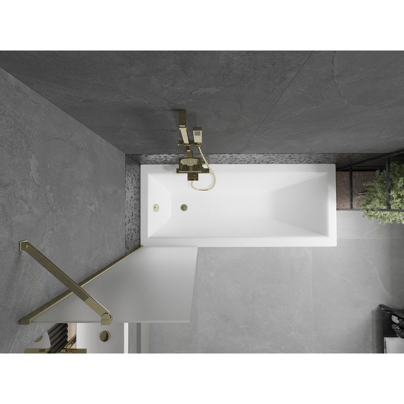 Mexen Next 1-wing Shower Screen 50 x 150 cm, Frosted, Gold - 895-050-000-00-30-50