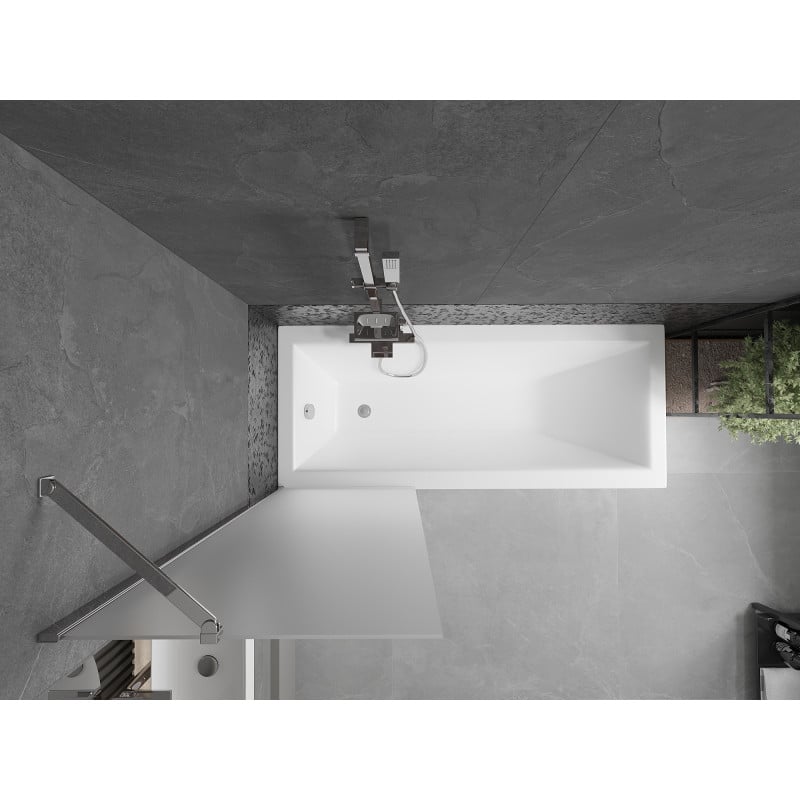 Mexen Next 1-wing Bath Screen 60 x 150 cm, Frosted, Chrome - 895-060-000-00-30-01