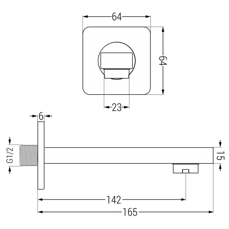 Mexen Cube wall-mounted bathtub spout, brushed gun gray - 79370-66