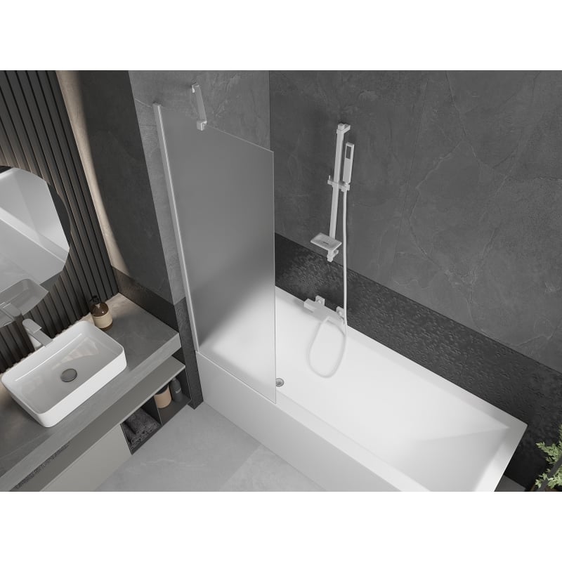 Mexen Next 1-panel bathtub screen 60 x 150 cm, frost, white - 895-060-000-00-30-20