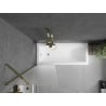 Mexen Next 1-panel Bath Screen 60 x 150 cm, Frosted, Gold - 895-060-000-00-30-50