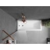 Mexen Next 1-panel Bath Screen 60 x 150 cm, Frost, Rose Gold - 895-060-000-00-30-60