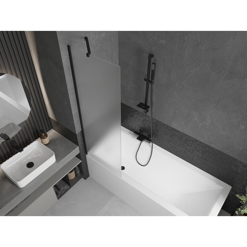 Mexen Next 1-panel Shower Screen 60 x 150 cm, Frosted, Black - 895-060-000-00-30-70