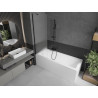 Mexen Next 1-Panel Bath Screen 60 x 150 cm, Frosted, Black - 895-060-000-00-30-70