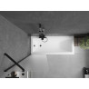 Mexen Next 1-Panel Bath Screen 60 x 150 cm, Frosted, Black - 895-060-000-00-30-70