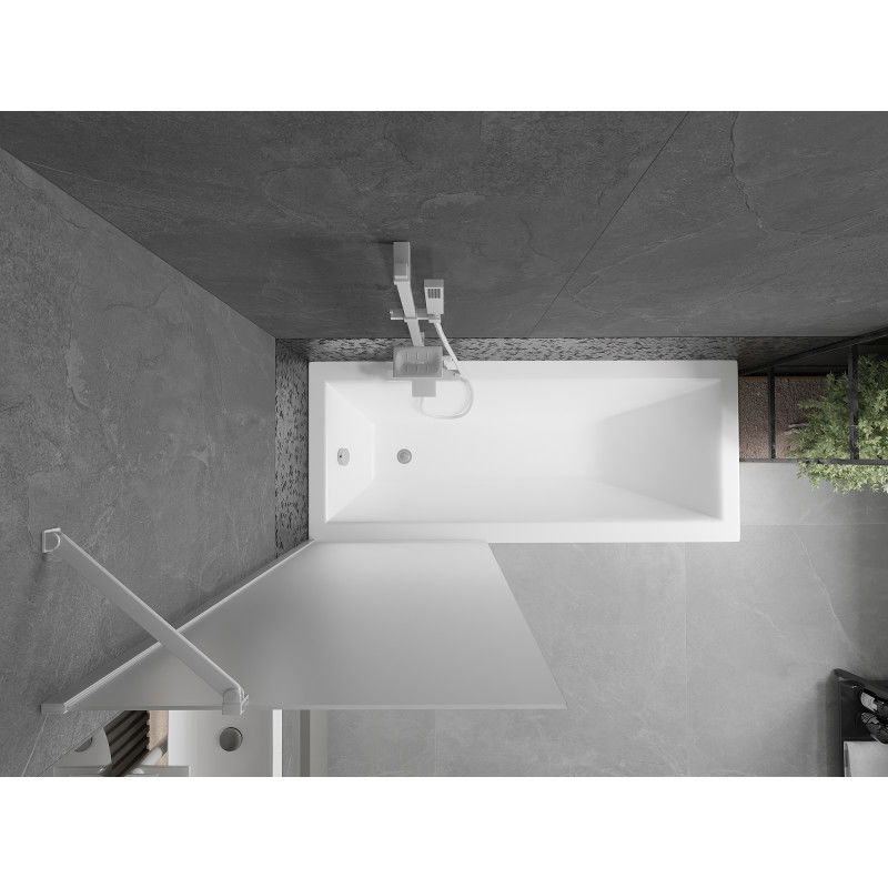 Mexen Next 1-wing shower screen 70 x 150 cm, frosted, white - 895-070-000-00-30-20