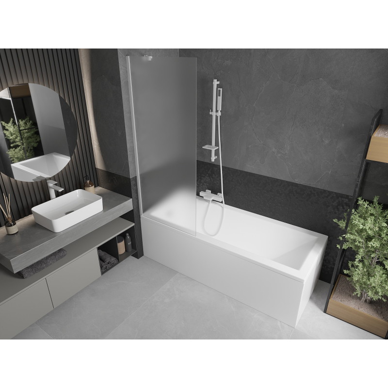 Mexen Next 1-wing bathtub screen 70 x 150 cm, frost, white - 895-070-000-00-30-20