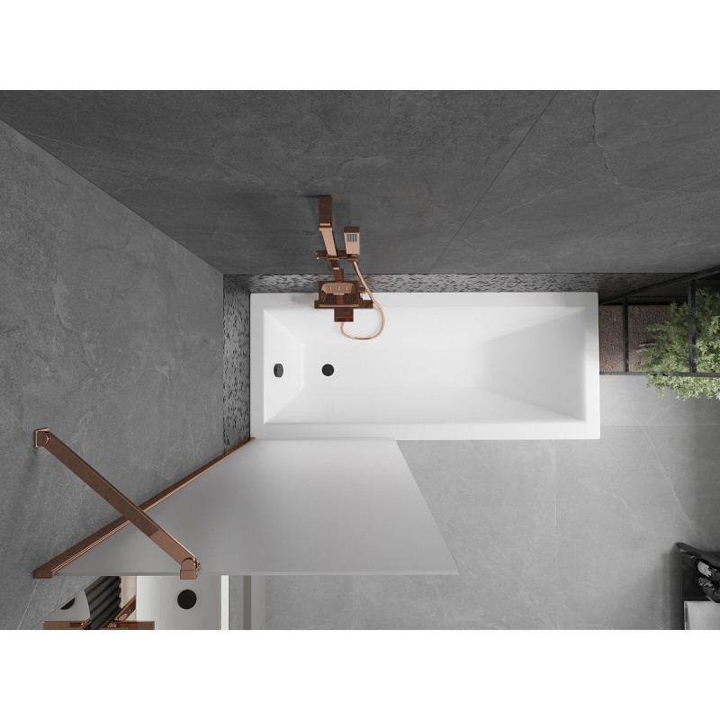 Mexen Next bathtub screen 1-wing 70 x 150 cm, frost, rose gold - 895-070-000-00-30-60