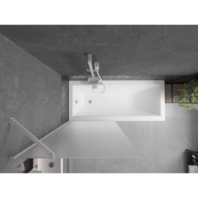 Mexen Next 1-panel bath screen 80 x 150 cm, frost, white - 895-080-000-00-30-20