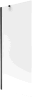 Mexen Next 1-winged bath screen 80 x 150 cm, frost, black - 895-080-000-00-30-70