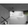 Mexen Next 1-winged bath screen 80 x 150 cm, frost, black - 895-080-000-00-30-70