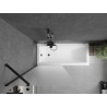 Mexen Next single-panel bathtub screen 80 x 150 cm, frost, black - 895-080-000-00-30-70