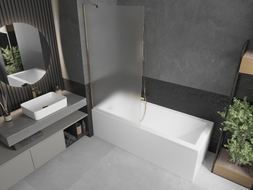 Mexen Next bathtub screen 1-winged 90 x 150 cm, frost, gold - 895-090-000-00-30-50
