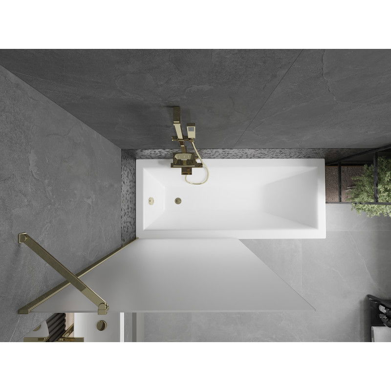 Mexen Next 1-wing shower screen 90 x 150 cm, frost, gold - 895-090-000-00-30-50