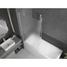 Mexen Next 1-wing bath screen 90 x 150 cm, frosted, white - 895-090-000-00-30-20
