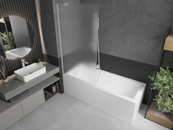 Mexen Next 1-panel bathtub screen 90 x 150 cm, frost, white - 895-090-000-00-30-20