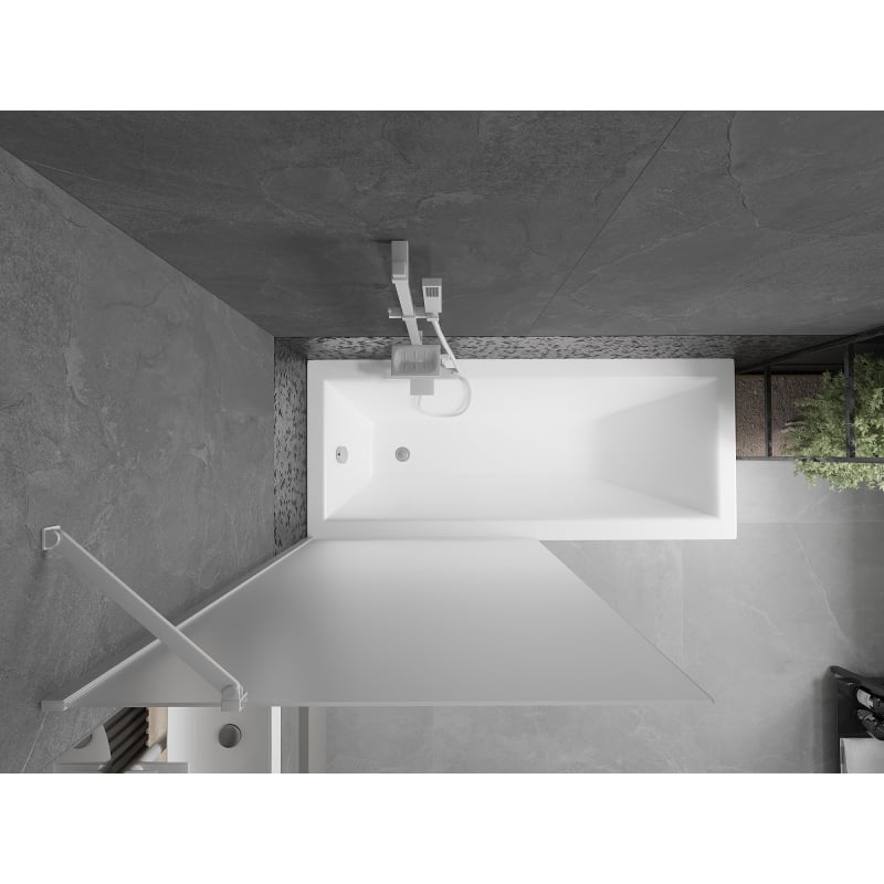 Mexen Next 1-panel bathtub screen 90 x 150 cm, frost, white - 895-090-000-00-30-20