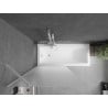 Mexen Next 1-wing bath screen 90 x 150 cm, frosted, white - 895-090-000-00-30-20