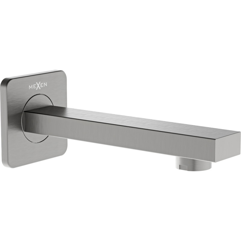 Mexen Cube wall-mounted bathtub spout, brushed gun gray - 79370-66