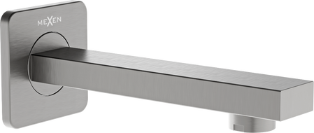 Mexen Cube wall-mounted bathtub spout, brushed gun gray - 79370-66