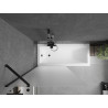 Mexen Next 1-Panel Bathtub Screen 90 x 150 cm, Frosted, Black - 895-090-000-00-30-70