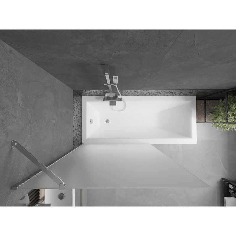 Mexen Next single-panel bath screen 100 x 150 cm, frosted, chrome - 895-100-000-00-30-01