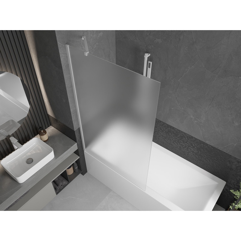 Mexen Next 1-panel bathtub screen 100 x 150 cm, frost, white - 895-100-000-00-30-20