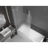 Mexen Next 1-wing bath screen 100 x 150 cm, frosted, white - 895-100-000-00-30-20