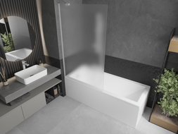 Mexen Next 1-panel bathtub screen 100 x 150 cm, frost, white - 895-100-000-00-30-20