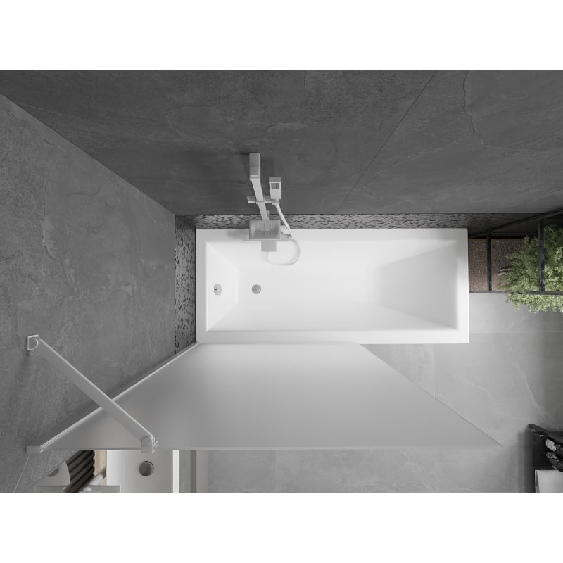 Mexen Next 1-panel bathtub screen 100 x 150 cm, frost, white - 895-100-000-00-30-20