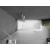 Mexen Next 1-wing bath screen 100 x 150 cm, frosted, white - 895-100-000-00-30-20