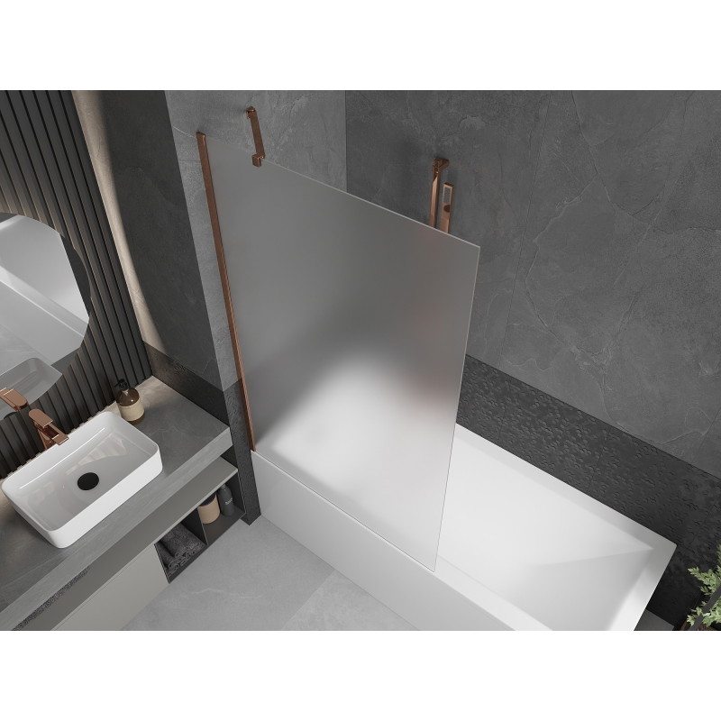 Mexen Next 1-panel bathtub screen 100 x 150 cm, frost, rose gold - 895-100-000-00-30-60