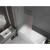 Mexen Next 1-wing bathtub screen 100 x 150 cm, frost, pink gold - 895-100-000-00-30-60