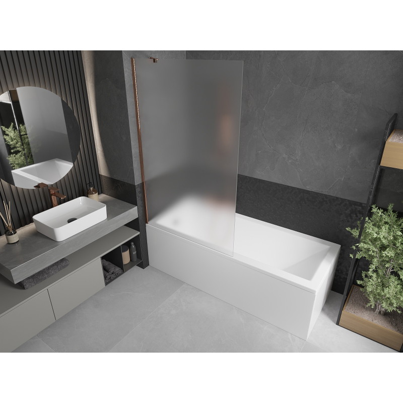 Mexen Next 1-panel bathtub screen 100 x 150 cm, frost, rose gold - 895-100-000-00-30-60