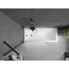 Mexen Next 1-panel bathtub screen 100 x 150 cm, frost, black - 895-100-000-00-30-70